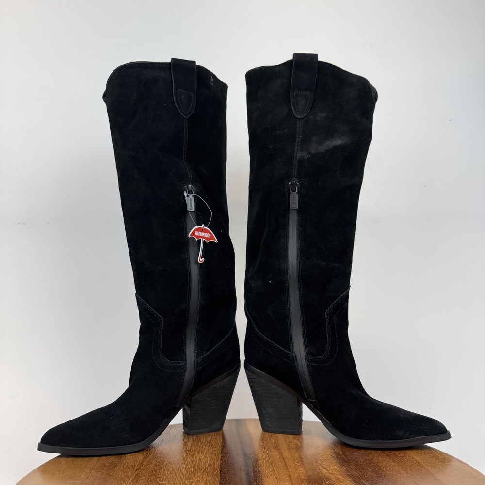 New‎ NWOB Womens Blondo Wylde Black Suede Tall Heeled Waterproof Boots Size 8 M - Picture 5 of 10